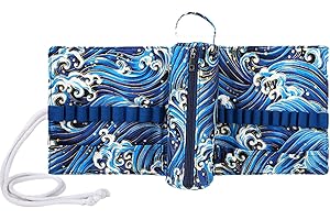 Travel-Friendly Knitting Needle Storage Case Built-in Zippered Compartment and Elastic Loop for Crochet Accessories Crochet O