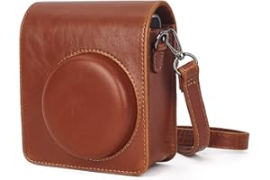 Phetium Instant Camera Case Compatible with Instax Mini 40,PU Leather Bag with Pocket and Adjustable Shoulder Strap (Brown)