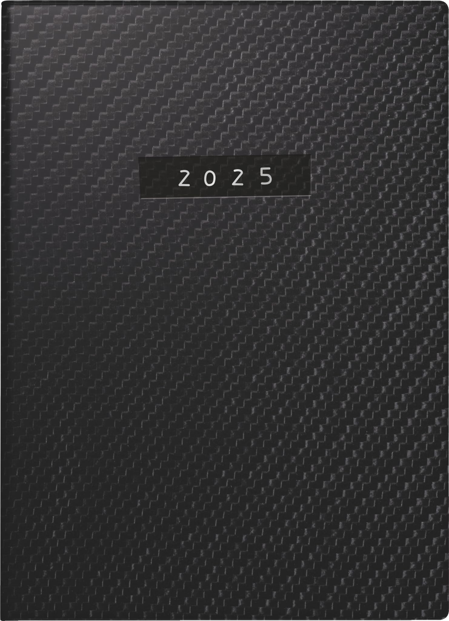 rido/idé Pocket Diary Model Perfect/Technik I (2025) "Carbon", 2 Pages = 1 Week, A6, 208 Pages, Faux Leather Cover, Flexible, Black