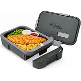 Hot Bento PLUS Self-Heated Cordless Lunch Box &amp; Food Warmer, Ebony | Removable Battery Powered, Child Safe, Portable &amp; Compact, Ideal for Travel, Jobsite, Picnics, School &amp; Outdoor Recreation