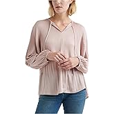 Lucky Brand Women's Pleated Peasant Top