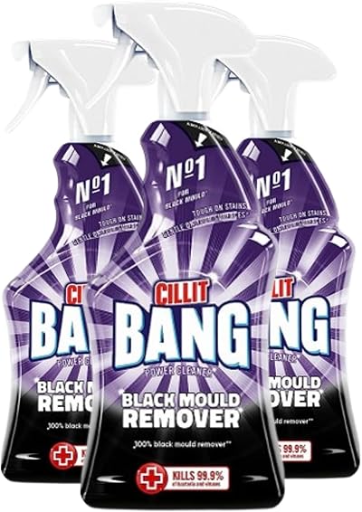 Cillit Bang Black Mould Remover Spray 750ml - Pack of 3, Mould & Mildew