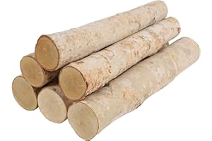Sancodee 6-Pack White Birch Logs for Fireplace - Birch Tree Logs for Decoration, Decorative Firewood for Faux Mantel, Indoor Decor, DIY Crafts, and Planter Decoration (2.4"-3.2" Dia. x 16" Long)