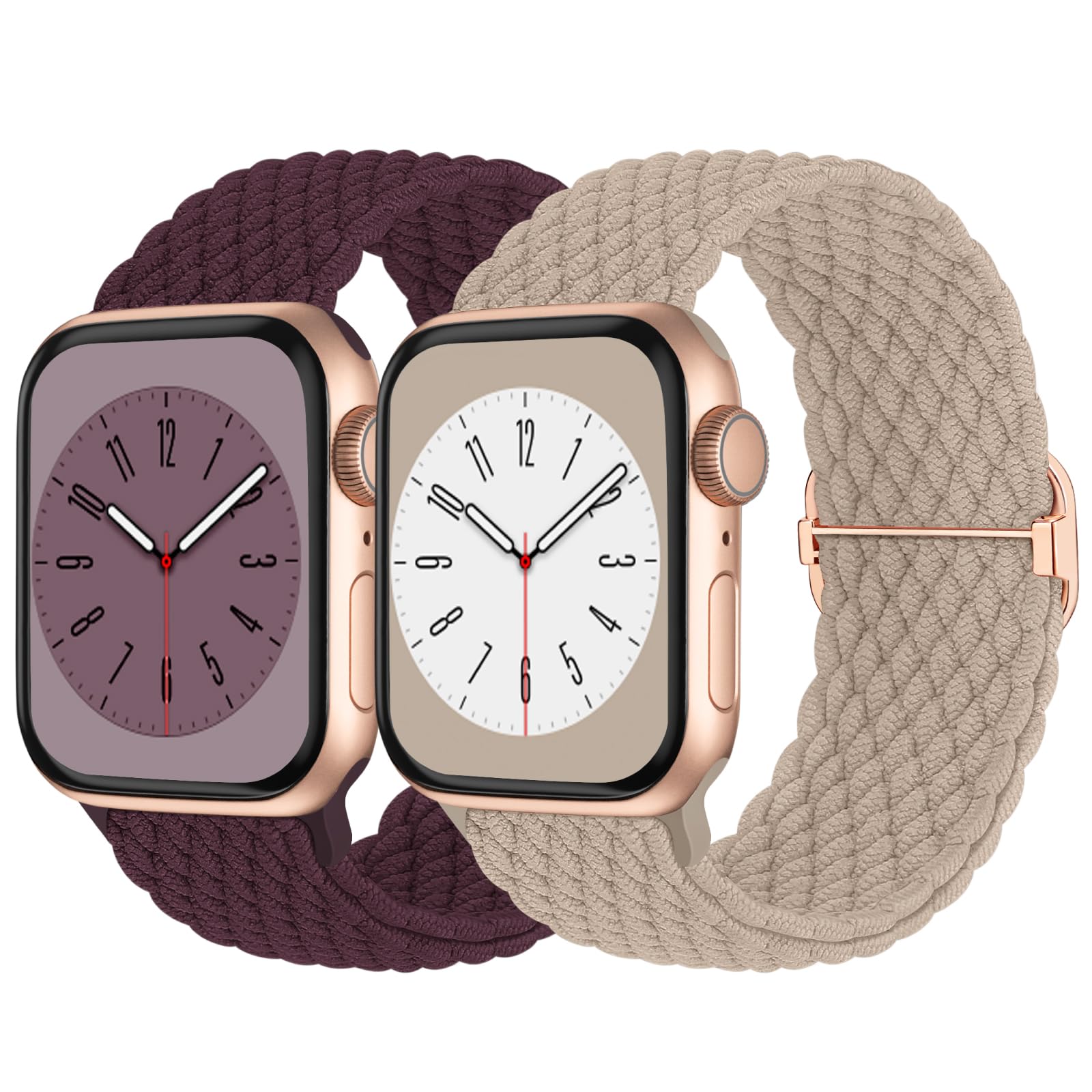 Photo 1 of Braided Solo Loop Compatible with Apple Watch Band 42mm 44mm 45mm 46mm 49mm Women Men, Adjustable Stretchy Bands Elastic Sport Wristbands for iWatch Series 10 9 8 7 6 5 4 3 2 1 SE Ultra 2 Ultra