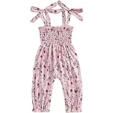 Summer One Piece Outfits Infant Baby Girl Romper Jumpsuit Sleeveless Ruffle Halter Floral Bodysuit Clothes