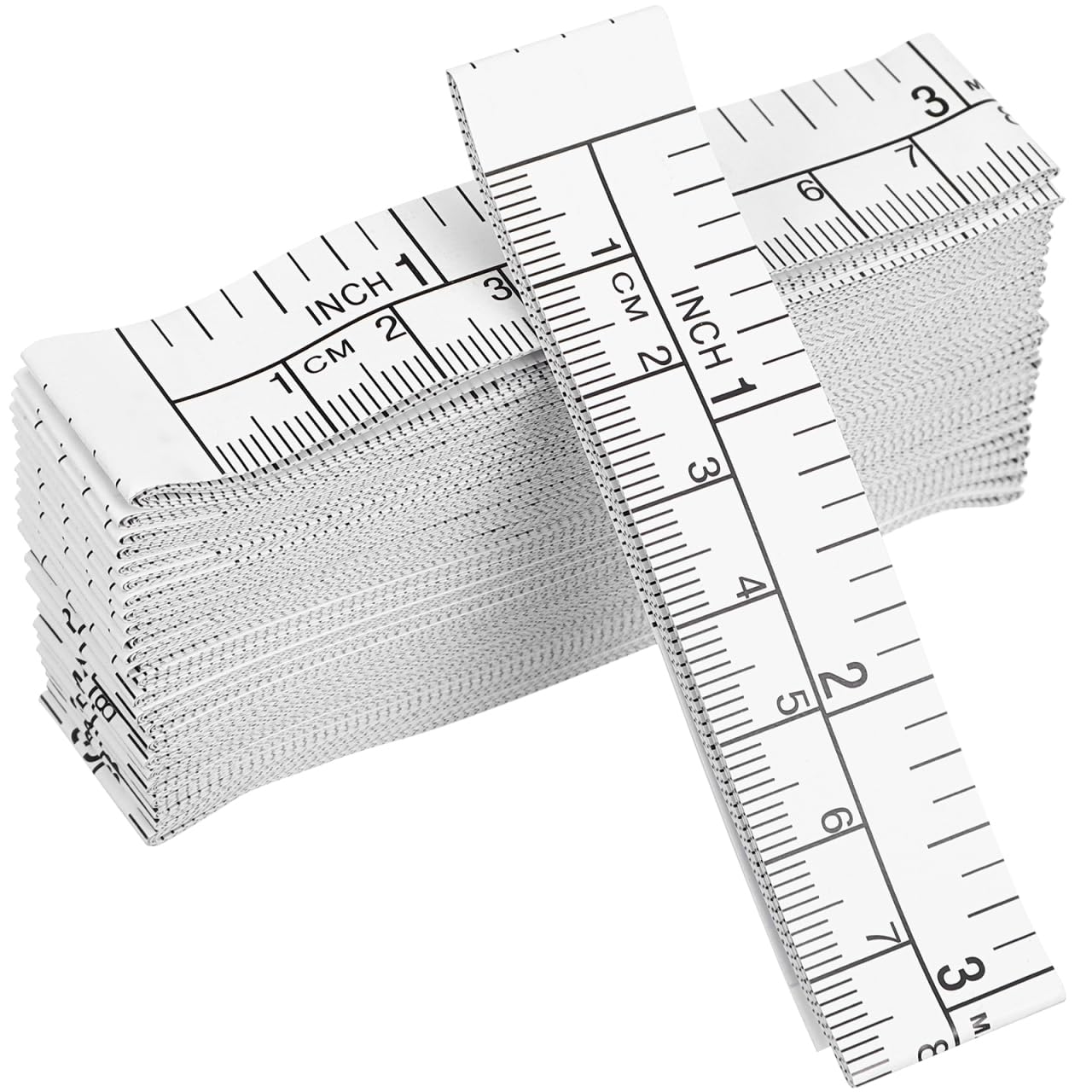 SEWOART 25-Pack 1M Disposable Paper Tape Measure Dual Metric and Imperial Scale Ruler Soft Flexible Measuring Tape for Body Sewing and Diy Projects