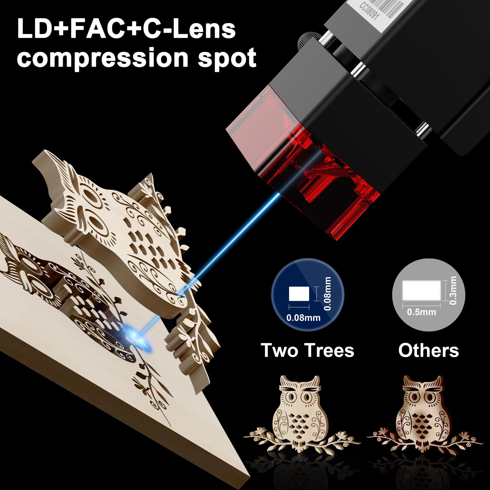 TTS-10 PRO 10W Laser Engraver,Laser Cutter,Laser Engraving Machine,0.06mm Laser Spot 30000mm/min, Offline Usage CNC Laser Engravers for Wood Metal Acrylic Glass Leather