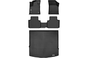 AIPOIL® Floor Mats & Cargo Liner Set for 2020-2024 2025 VW Atlas Cross Sport All Weather Protection TPE Anti-Slip Automotive Full Set Custom Volkswagen Atlas Car Mats Accessories - Black