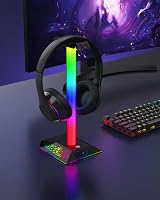 Hcman RGB Headphone Stand 2 USB Type C LED Gaming Headset Holder for PC Desk view 7