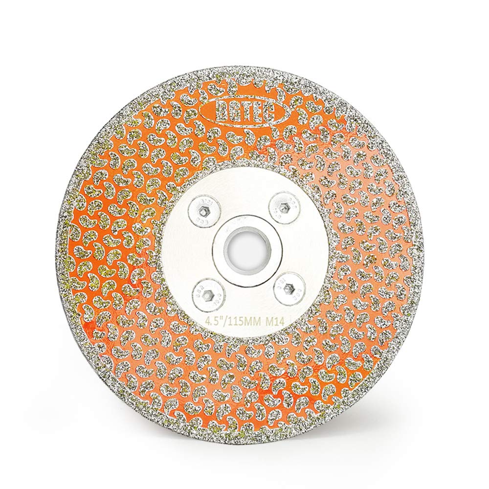 BGTEC 4.5''/115mm 2 in 1 Cutting and Grinding Diamond Blade for granite marble Engineered stone single side coated M14 Flange