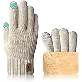 JUNRUI Winter Thermal Gloves Upgraded Touch Screen Warm Fleece Lining for Cold Weather for Men Women