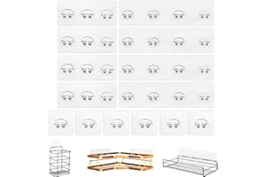 KaiwayInno 14 Pack Shower Caddy Adhesive Replacement, Strong Shower Shelf Adhesive Hooks for Corner Shelf Basket, Bathroom Rack, Kitchen Rack and Soap Holder
