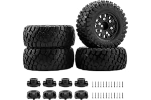 GIXCEL RC Truck Wheels and Tires Set, 12mm 14mm 17mm Hex Replaceable Tires for 1/10 RC Truck Slash 2WD 4x4 Arrma Senton Losi Redcat Upgrades, 4PC