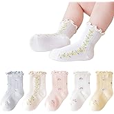 Zumou Toddler Lace Socks Girls Ruffle Eyelet Frilly Princess for Baby Little Kids