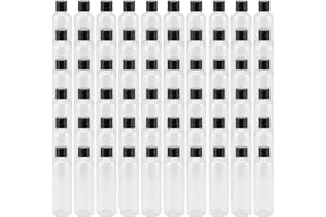 LEXININ 60 Pack 4 Oz Clear Plastic Bottles with Flip Caps, Plastic Travel Empty Bottles, Transparent Refillable Containers fo