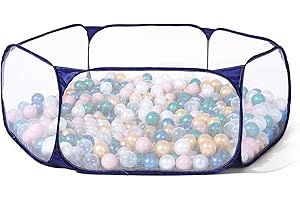 HEOPEIS Kids Ball Pit, Blue Large Pop Up Toddler Ball Pits 47inches Play Tent for Toddlers Girls Boys for Indoor&Outdoor Play Tent with Carry Tote, Balls Not Included (Deep Blue)