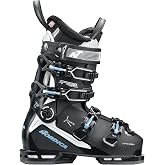 Nordica Speedmachine 3 75 Women's Ski Boots, Black/White/Light Blue, 24.5 | 100mm Last, Mid Volume, Medium Flex, Moldable Shell, Calf Adjustable, Heat Moldable Liner