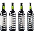100 Pcs Mesh Liquor Bottles Protector 7.8 Inch Long Wine Mesh Protective Sleeves PE Net Wine Bottle Sleeves Wine Sleeve for Travel Glass Liquor Bottle Sleeves, Keep Bottles Safe While Traveling, White