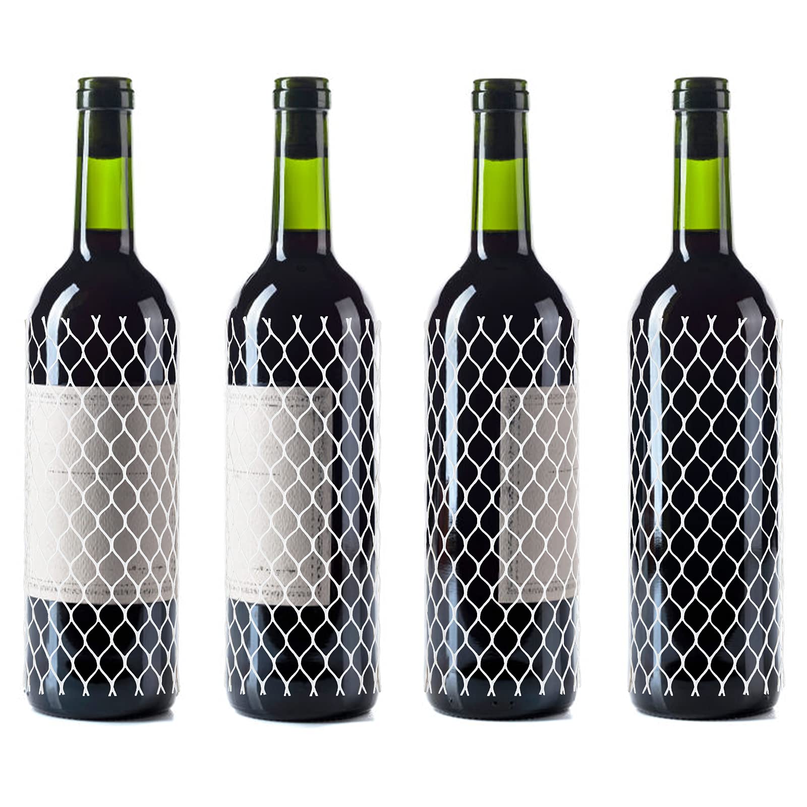 Photo 1 of 100 Pcs Wine Mesh Liquor Bottles Protector Sleeves 7.8 Inch PE Net Wine Bottle Protector for Travel Glass Liquor Bottle Sleeves, Keep Bottles Safe While Traveling, White