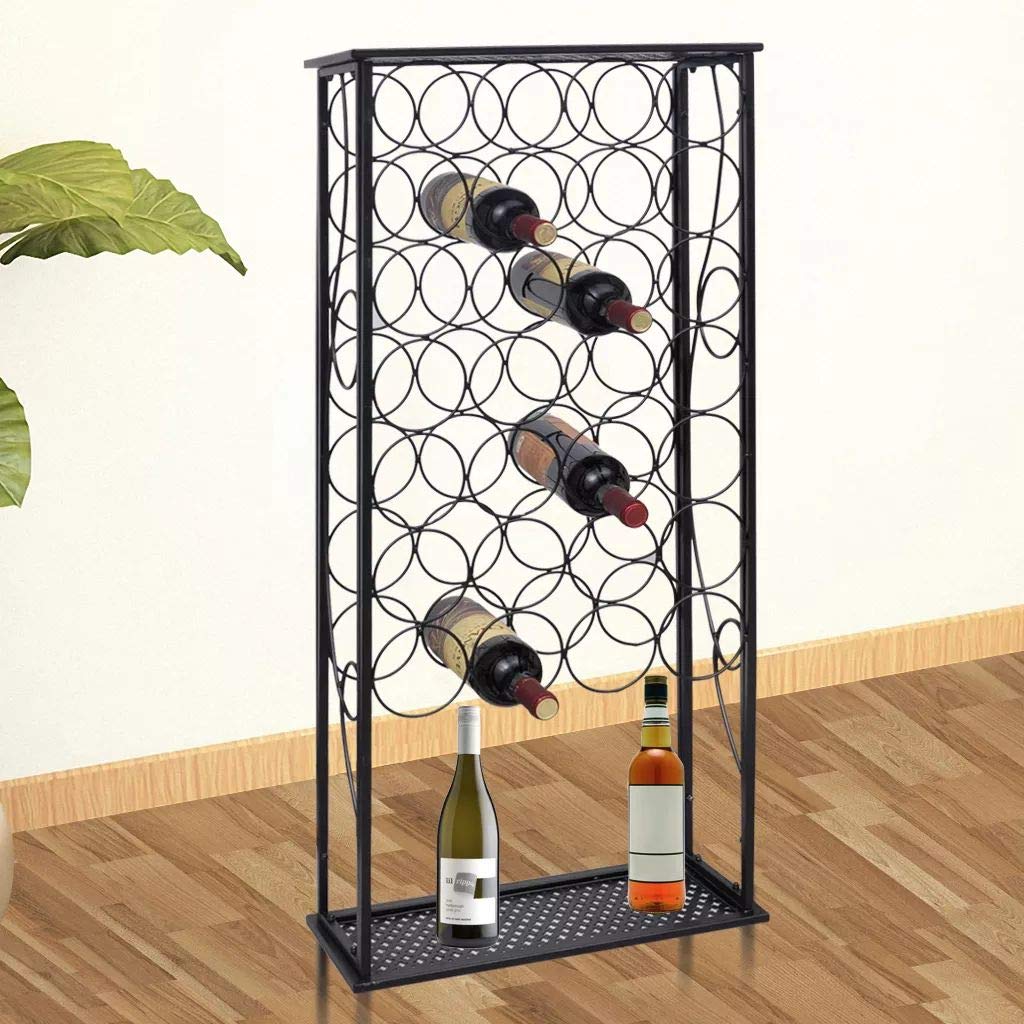 Best Vidaxl Metal Wine Cabinet Rack Stand For 28 Bottles