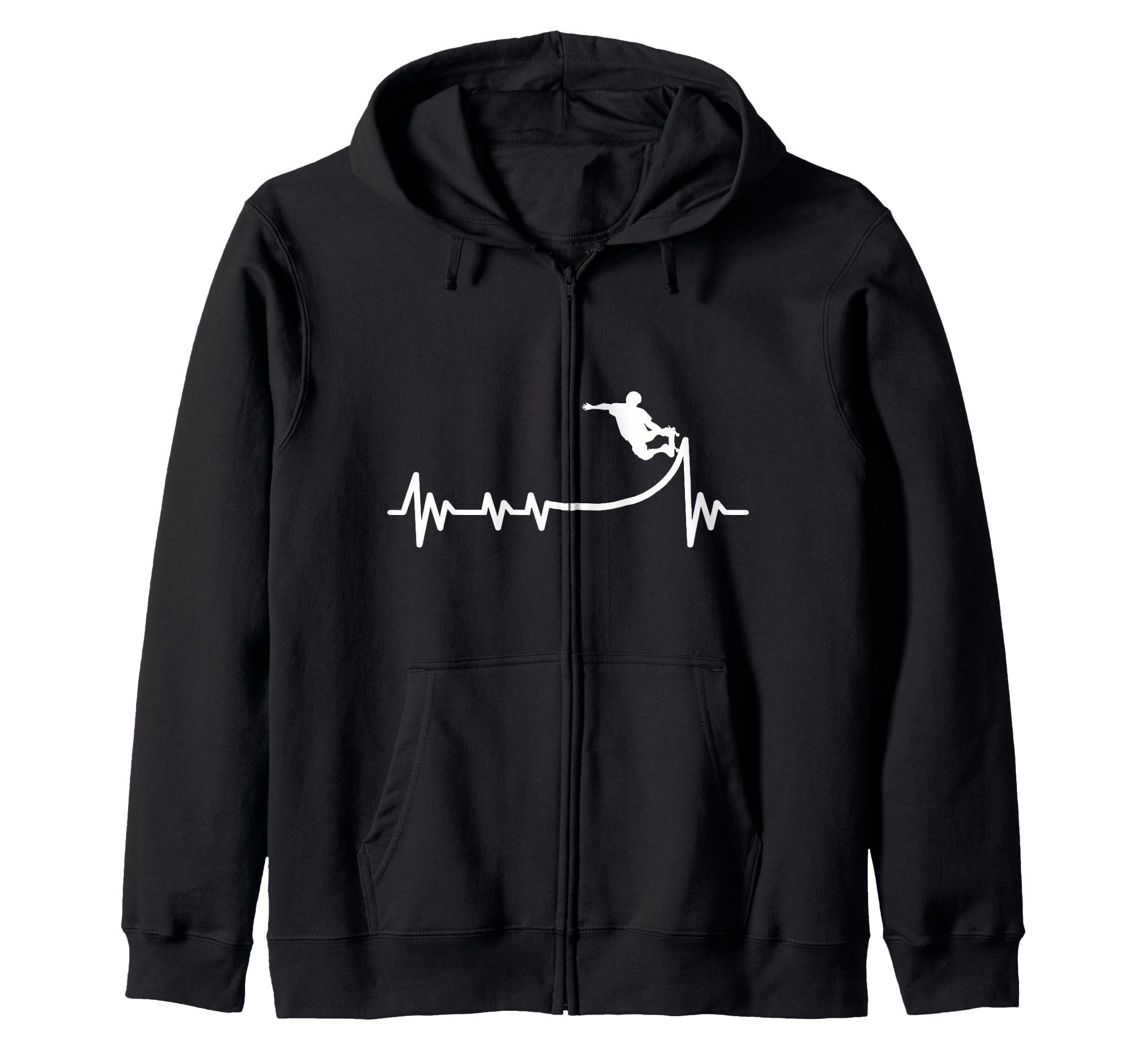 Skateboards wheels Skater Skating Heartbeat Skateboard Zip Hoodie