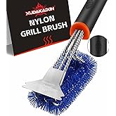 XUDAKAIXIN Nylon Grill Brush, Safe Grill Cleaning Tool | No Wire Risk,Safe for Porcelain, Ceramic, Cast Iron, Weber Grates, Easy-Grip Handle, BBQ Gift