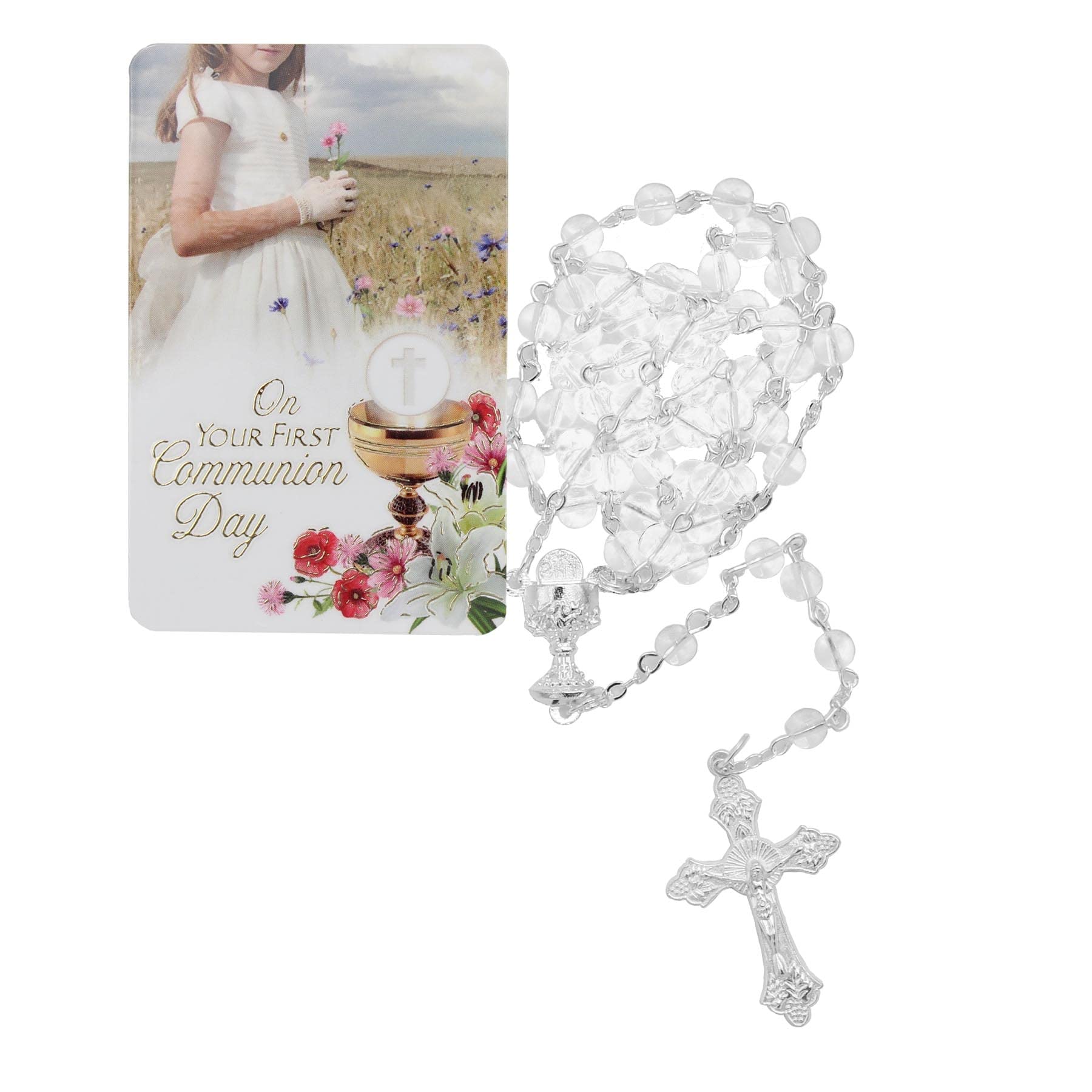 Widdle Gifts First Holy Communion Rosary and Card Gift Set - Girl/Clear C6081/CRY - 0998