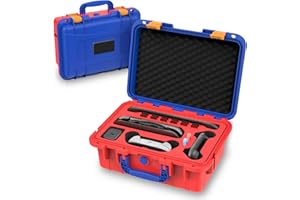 LXFEIFANTECH Travel Carrying Case for Nintendo Switch 2 & Accessories, All in One Protective Case, Hard Shell Cases with 12 Game Cards Slots, Waterproof Storage Organizer Box for Dock, Pro Controller-Red&Blue