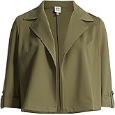 Anne Klein Womens Women's Cuffed Sleeve Short Trench Jacket
