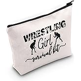 LEVLO Wrestling Girl Cosmetic Makeup Bag, Wrestler Gift Survival Kit, Zipper Pouch