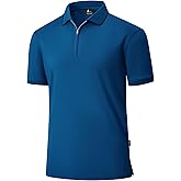 SECOOD Polo Shirts for Men Zipper Moisture Wicking Golf Shirts Short Sleeve Casual Quarter Zip Polo T Shirt