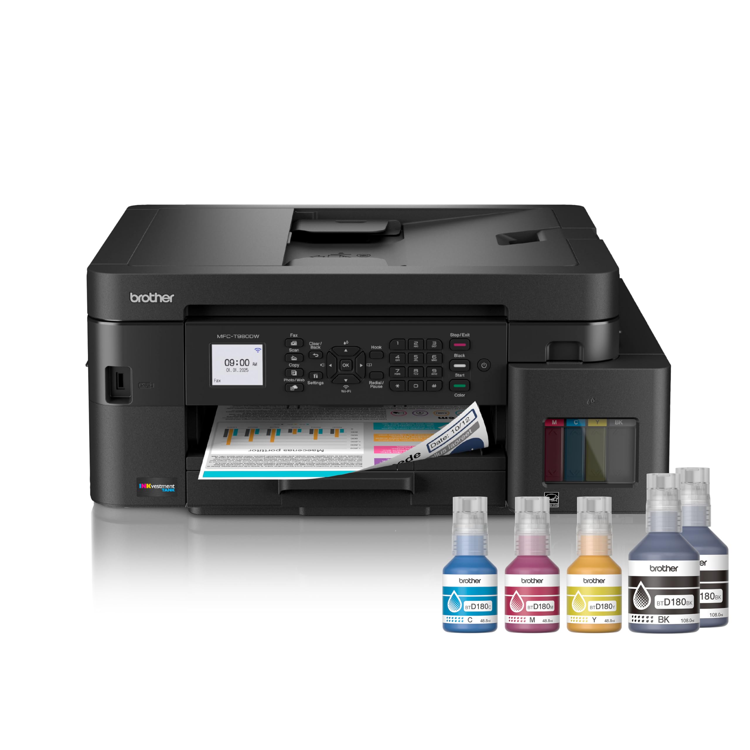 Photo 1 of ***FINAL SALE/NO RETURN, VIEW NOTES*** Brother INKvestment Tank 980 Wireless and Ethernet Color Inkjet All-in-One Printer with Multipurpose Tray | Includes up to 3 Years of Ink in-Box(1)