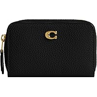 Coach Polished Pebble Leather Small Zip Around Card Case at Amazon