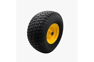 Lawn Mower Wheels with Tire and Rim, 15x6.00-6 Replacement for Riding Mowers with 3" Offset Hub and 3/4" Bushings Heavy Duty