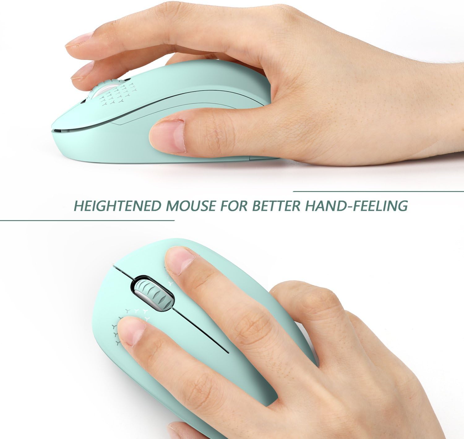 seenda Wireless Mouse, 2.4G Noiseless Mouse with USB Receiver - Portable Computer Mice for PC, Tablet, Laptop with Windows System - Mint Green: Electronics
