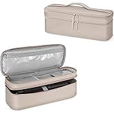 SITHON Double-Layer Travel Carrying Case for Shark FlexStyle/SmoothStyle, Water Resistant Storage Organizer Bag for Airwrap Styler, Also for Revlon One-Step Hair Dryer (Bag Only) (Champagne)
