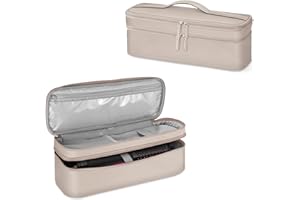 SITHON Double-Layer Travel Carrying Case for Shark FlexStyle/SmoothStyle, Water Resistant Storage Organizer Bag for Airwrap Styler, Also for Revlon One-Step Hair Dryer (Bag Only) (Champagne)