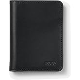 The Ridge Wallet For Men - Bifold Leather Wallet - Timeless Design Full Grain Leather Wallet, RFID Block, Holds Cash and Cards (Midnight Black)