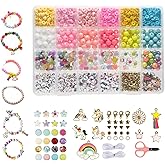 HETOOSHI Creative Jewelry Making Kit with Multi-Color Beads, DIY Bracelet Craft Set for Kids & Adults, Fun Artistic Gift for Birthday, Christmas, Valentine’s Day. (Style 02)