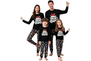 Wobame Christmas Family Pajamas Family Matching Sleepwear Xmas Long Sleeve Jammies Matching Holiday Pajamas