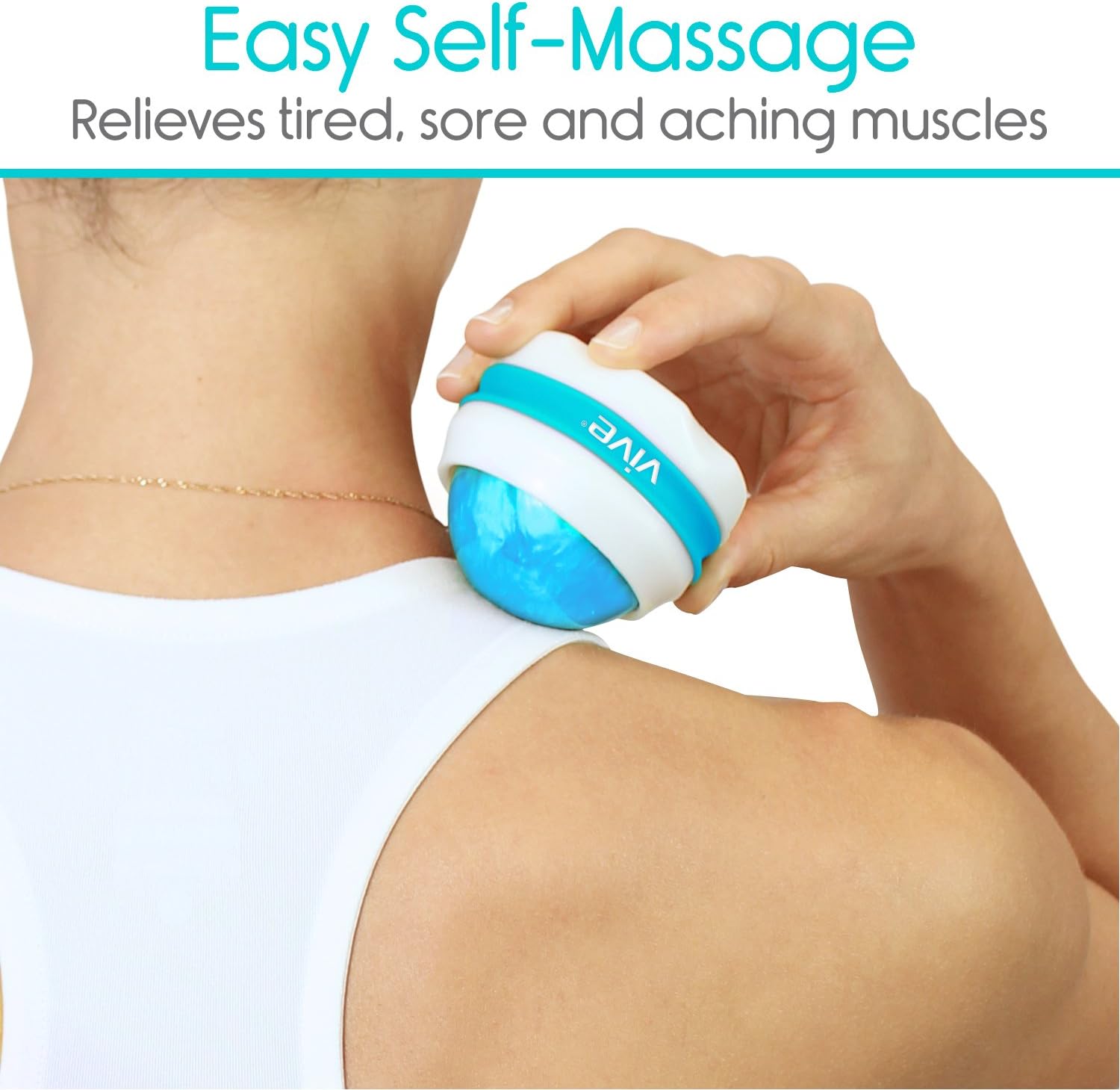 Vive Massage Roller Ball (2-Pack) - Self, Full Body Manual Mini Massager for Athletes and Sore Muscle Pain Relief, Recovery - Relaxing Therapy for Arms, Legs, Back and Foot: Health & Personal Care