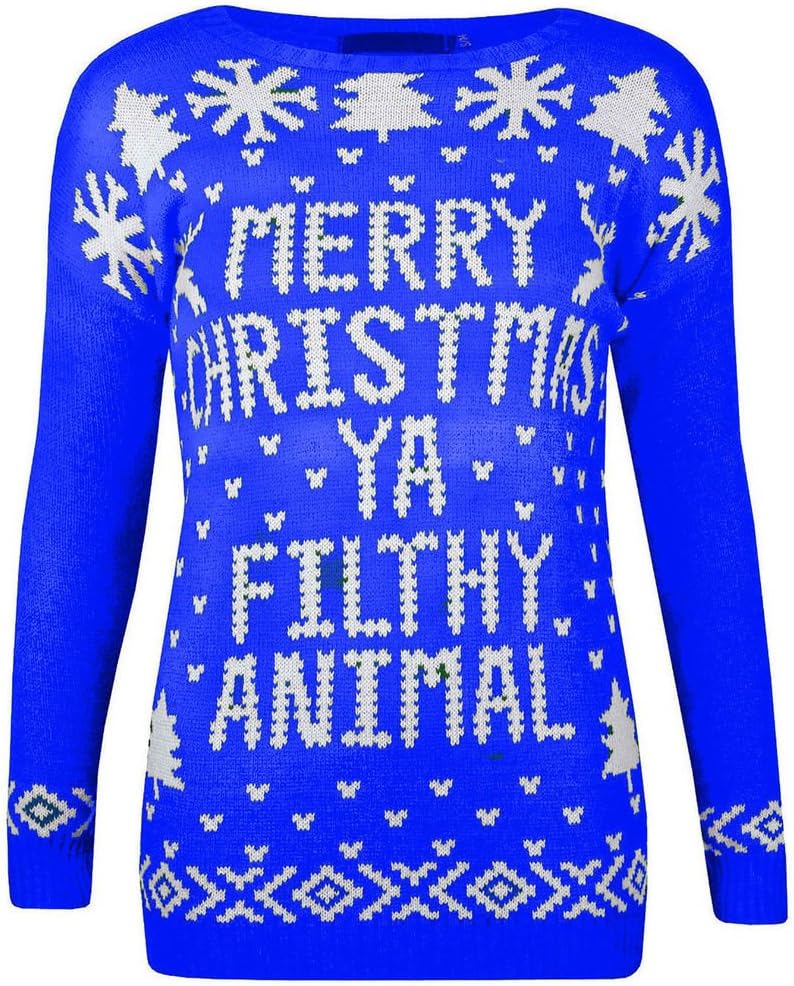 Kids Xmas Jumper Merry Christmas Ya Filthy Animal Children Christmas Novelty Pullover