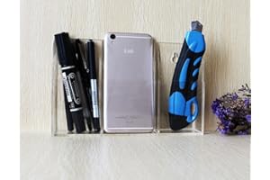 Bigger Acrylic Remote Control Holder Wall Mount Storage Box with Middle Compartment for Apples TV/Cable Remote, Organizer for