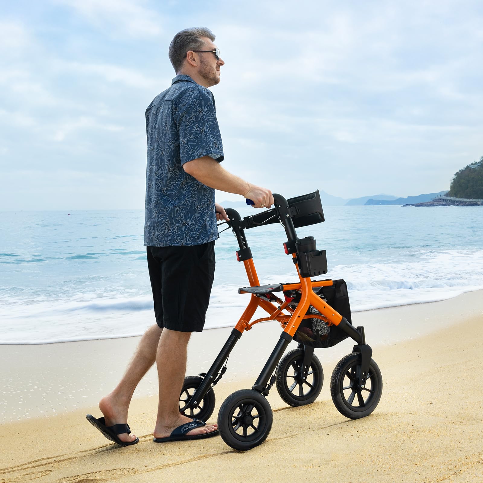 Rollator Walker with Seat, Tall Walkers for Seniors, 12