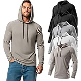 August Alley 5 Pack Men's Big and Tall Hoodies Long Sleeve Lightweight Sweatshirt Workout Pullover Multipack