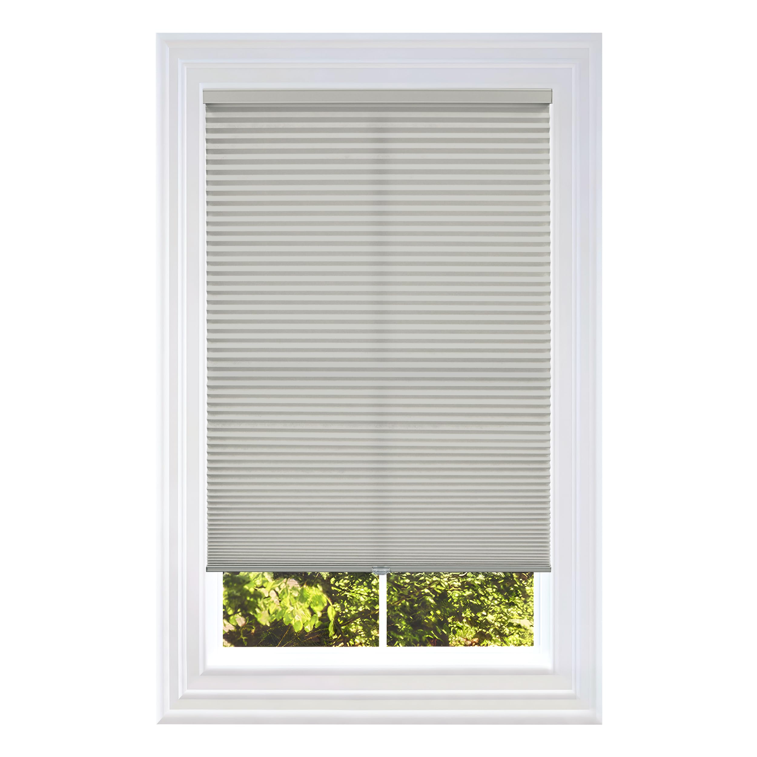 BlindsAvenue Cellular Honeycomb Cordless Shade, 9/16" Single Cell, Light Filtering, Misty Gray, Size: 41.5" W x 72" H Image