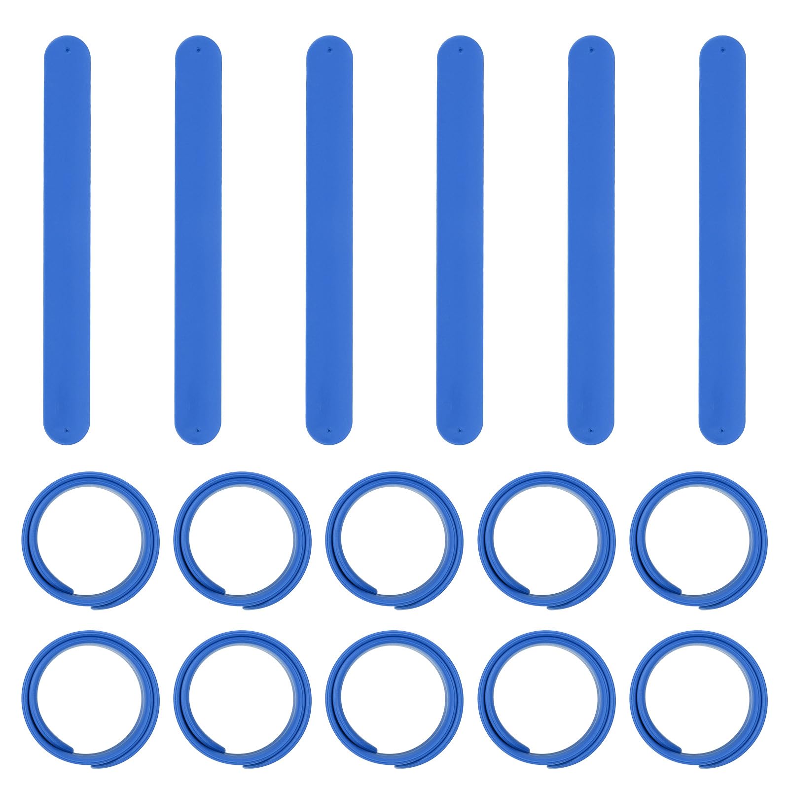 PATIKIL Slap Bracelets 8.5" x 1", 16 Pcs Silicone Slap Bracelet Bulk Blank Snap Band Soft Wristband for Party Favor DIY Gifts Classroom Birthday Crafts, Blue