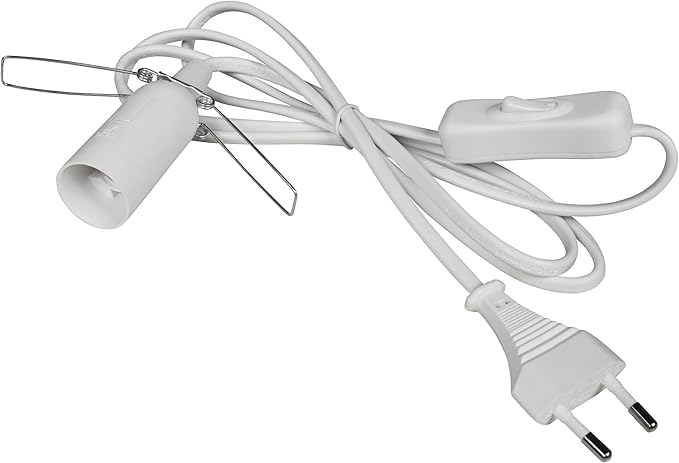 Portalampada E14 Con Cavo Da 1 5 M Interruttore E Spina Europea Amazon It Illuminazione