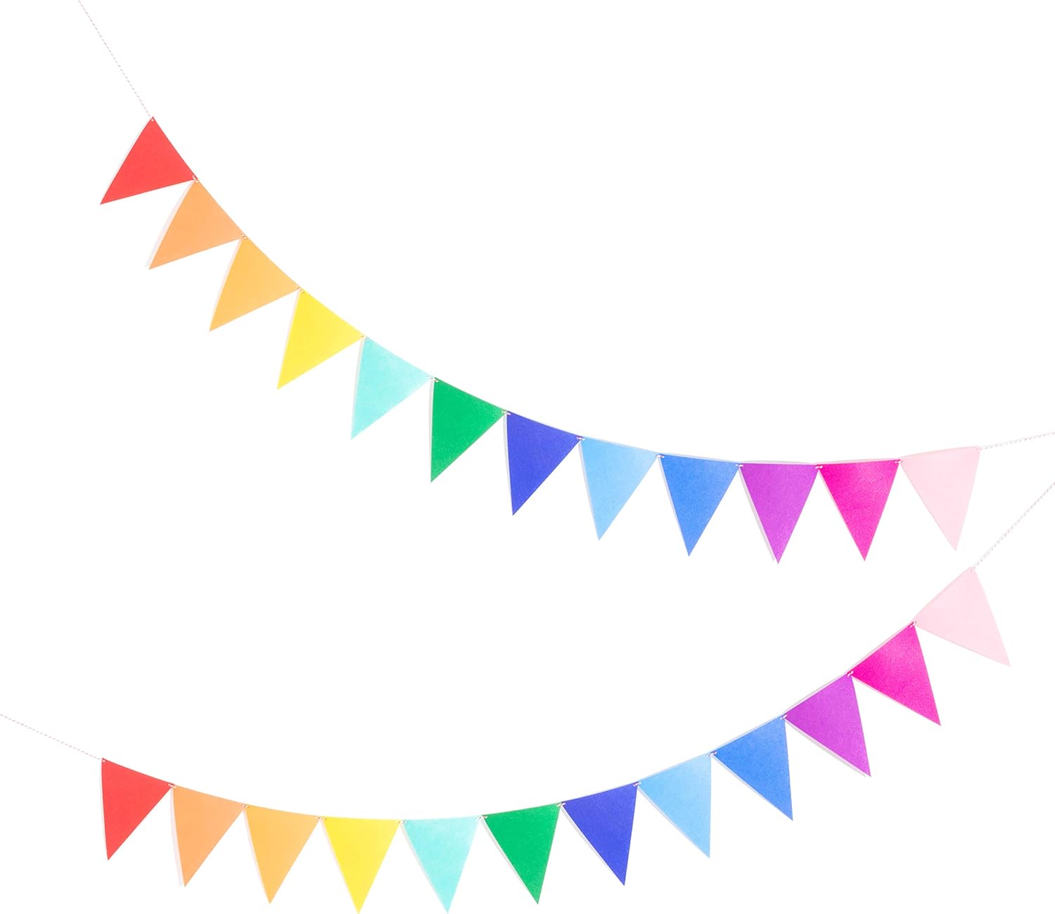 LOVENJOY 2 Rainbow Bunting Fabric Felt Happy Birthday Banner Colorful Birthday Party Decorations, Assembled - Image 3