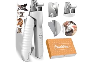 Pawsibility - Reinvented Pet Nail Clippers for Your Pal - USB Rechargeable LED Light for Bloodline | Razor Sharp and Durable Blade | Vets Recommended Trimming Tool for Dogs and Cats